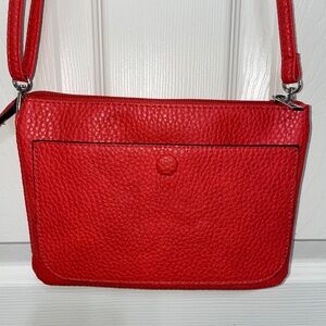 Crossbody bag - Red Orange Faux Pebble Leather - like new